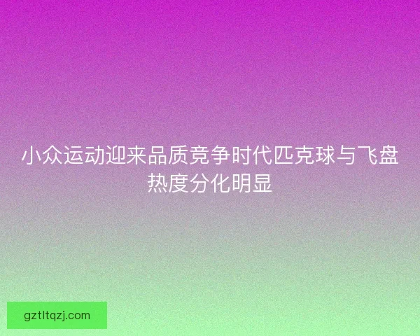 小众运动迎来品质竞争时代匹克球与飞盘热度分化明显