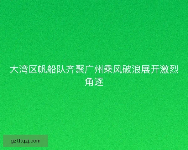 大湾区帆船队齐聚广州乘风破浪展开激烈角逐